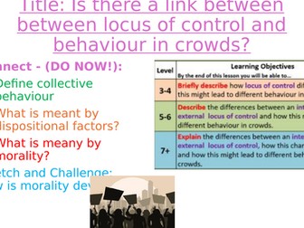 GCSE locus of control (dispositional factors) - crowd and collective behaviour - SOCIAL INFLUENCE