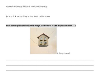 Capital letters and full stops writing activity KS1 SPaG