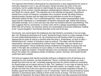 Hamlet Full Part B Response OCR A Level Lit