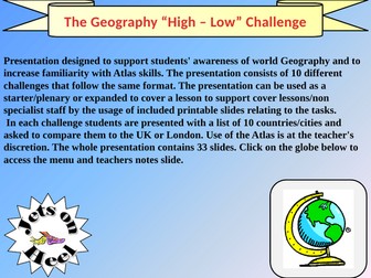 The Geography High Low Challenge
