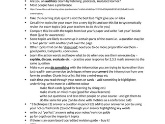 GCSE Revision Techniques Explained -  applicable to all subjects/topics