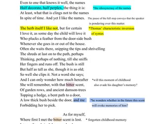 "Old Man" (Edward Thomas) A / AS LEVEL WJEC Anglo Welsh Anthology