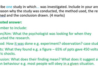GCSE Psychology Revision PowerPoint with Exam Questions & Suggested Anwers (AQA)