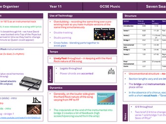 AQA GCSE Music: Queen - Seven Seas of Rhye Knowledge Organiser