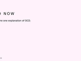 The biological treatments of OCD (new spec 2027) lesson