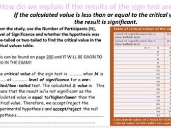 What is the sign test and how do we calculate it? A Level Psychology - Research Methods