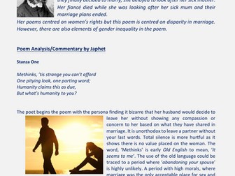 In-depth Analysis of the iGCSE English Literature poem, The Forsaken Wife