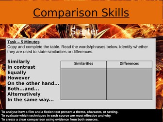 GCSE English Language - Building Comparison Skills
