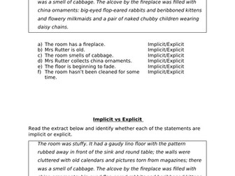 GCSE English Language - Implicit/Explicit Information and The Secret Garden