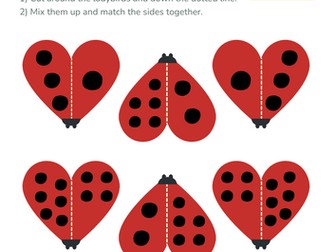 Valentines day maths matching activity
