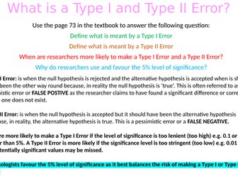 What is probability and significance? TYPE I & TYPE II ERROR - A Level Psychology / Research Methods