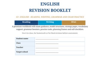 ISEB Common Entrance English revision booklet
