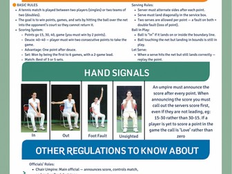 Tennis Help Sheet