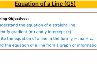 GCSE Maths: Equation of a Line (Grade 5) – Full Lesson