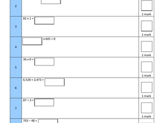 Year 6 SATs Arithmetic Practice Tests 1