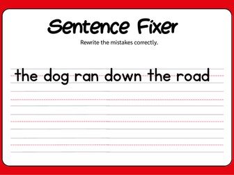 Year 2 Fix the Sentence Cards | KS1 Grammar & Punctuation Editing Activity