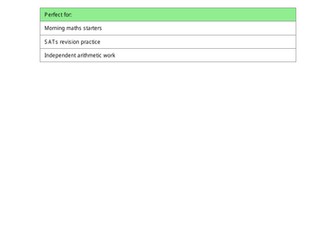 Year 6 - Arithmetic Morning Starters