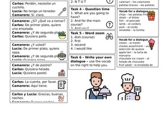 Easy Spanish restaurant dialogue