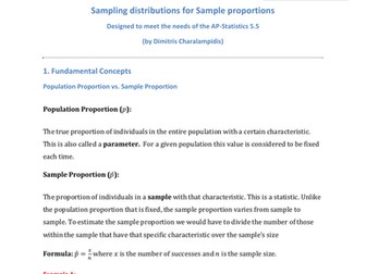 5.5 Sampling Distributions for Sample Proportions - Mega Smart notes