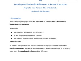 5.6 Sampling Distributions for Differences in Sample Proportions  Mega Smart Notes