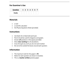 AQA Physics Predicted Exam for 2026 (Combined Science)