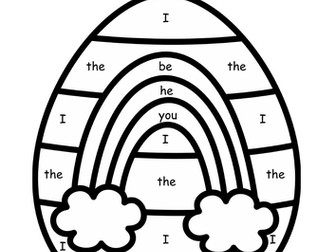 Easter Themed Red Words Colouring