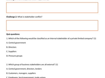 A Level Business Theme 4 4.4.2 Ethics