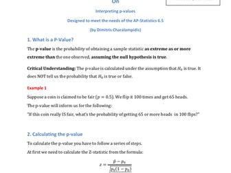 6.5 Interpreting p-values (AP Statistics) MEGA Smart notes
