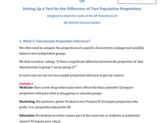 6.10  Two-Sample Proportion Inference - Mega Smart Notes AP Statistics