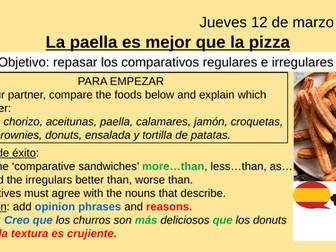 Adjetivos Comparativos (Regulares e Irregulares) - KS3 Spanish Lesson Presentation