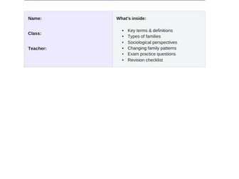 Families and households workbook