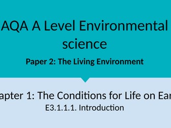 Chapter 1: Conditions for Life on Earth Unit