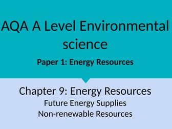 Chapter 9: Energy Resources Unit