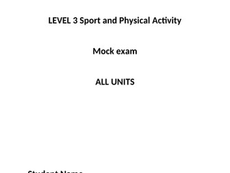 NCFE Sport and Physical Activity Mock