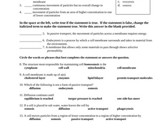 Cell transport IGCSE BIOLOGY