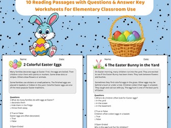 Reading Comprehension  Easter Worksheets (Ages 7–8) | 10 Texts & Questions