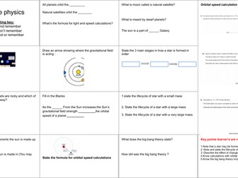 co-ordinated sciences 0654 space physics review sheet