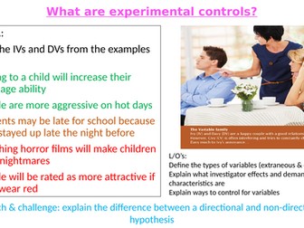 What are experimental controls? Research Methods - ALevel Psychology (inc.ppt & situational variable