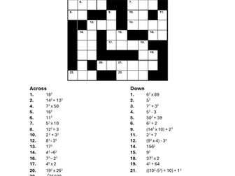 Crossword- using the power function