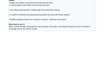 A Christmas Carol - GCSE REVISION BOOKLET