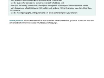AQA ENGLISH LANGUAGE PAPER 1 REVISION BOOKLET