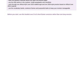 ENGLISH LANGUAGE PAPER 2 REVISION BOOKLET (AQA)