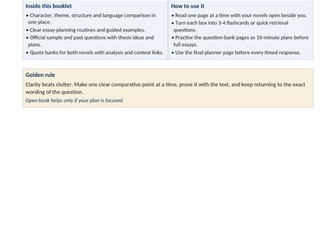 A LEVEL PROSE - HANDMAID'S TALE/FRANKENSTEIN REVISION BOOKLET