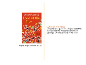 Higher Critical Essay Revision "Lord of the Flies"