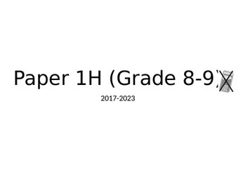 EDEXCEL EXAM Qs: Grades 7-9 1H