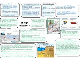 AQA A level Environmental science Energy resources knowledge bank 4