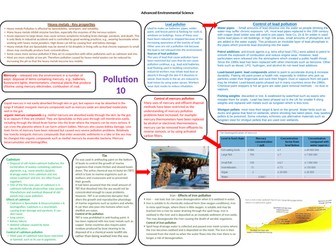 AQA A level Environmental science Pollution knowledge bank 10