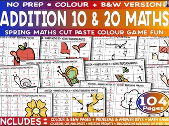 Spring Maths Addition 10 & 20 Cut Paste