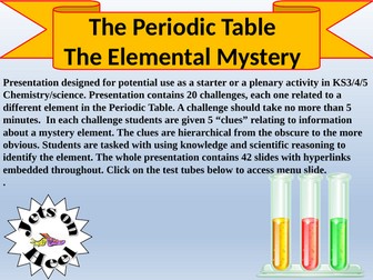 Periodic Table, An Elemental Mysteryt