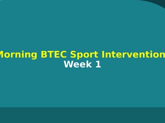 BTEC Tech Award in Sport - Component 3 - 8 x 30-Minute Revision Lessons